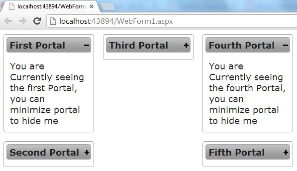 portal using jquery